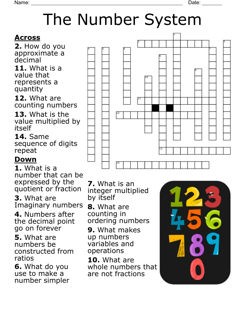 The Number System  Crossword