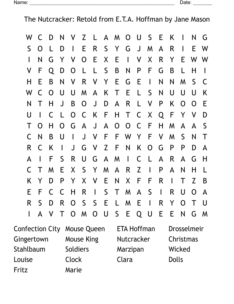 The Nutcracker: Retold from E.T.A. Hoffman by Jane Mason Word Search