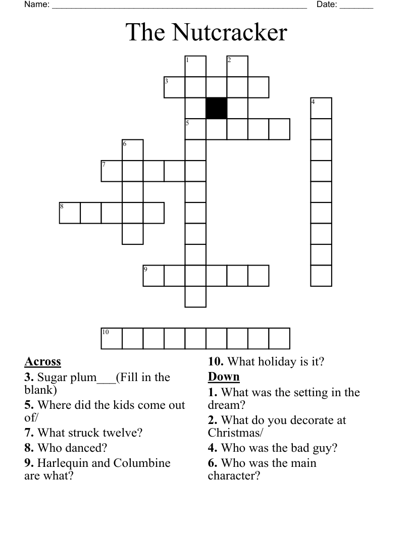 The Nutcracker  Crossword
