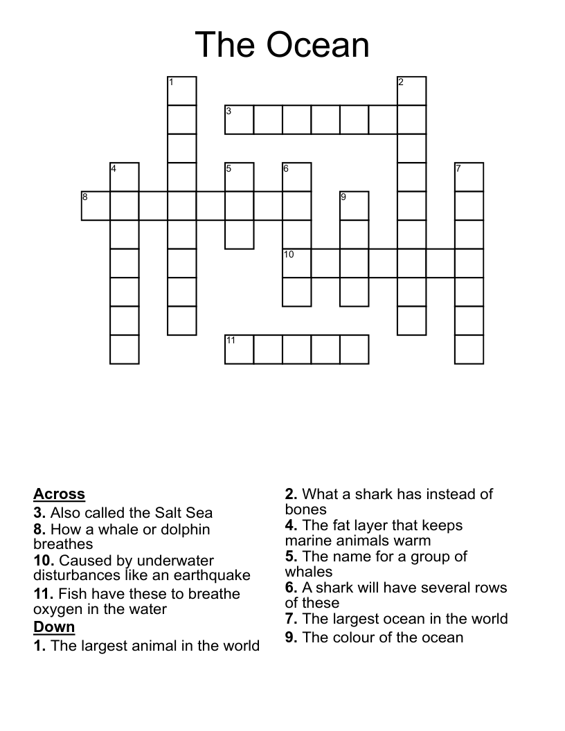 The Ocean Crossword