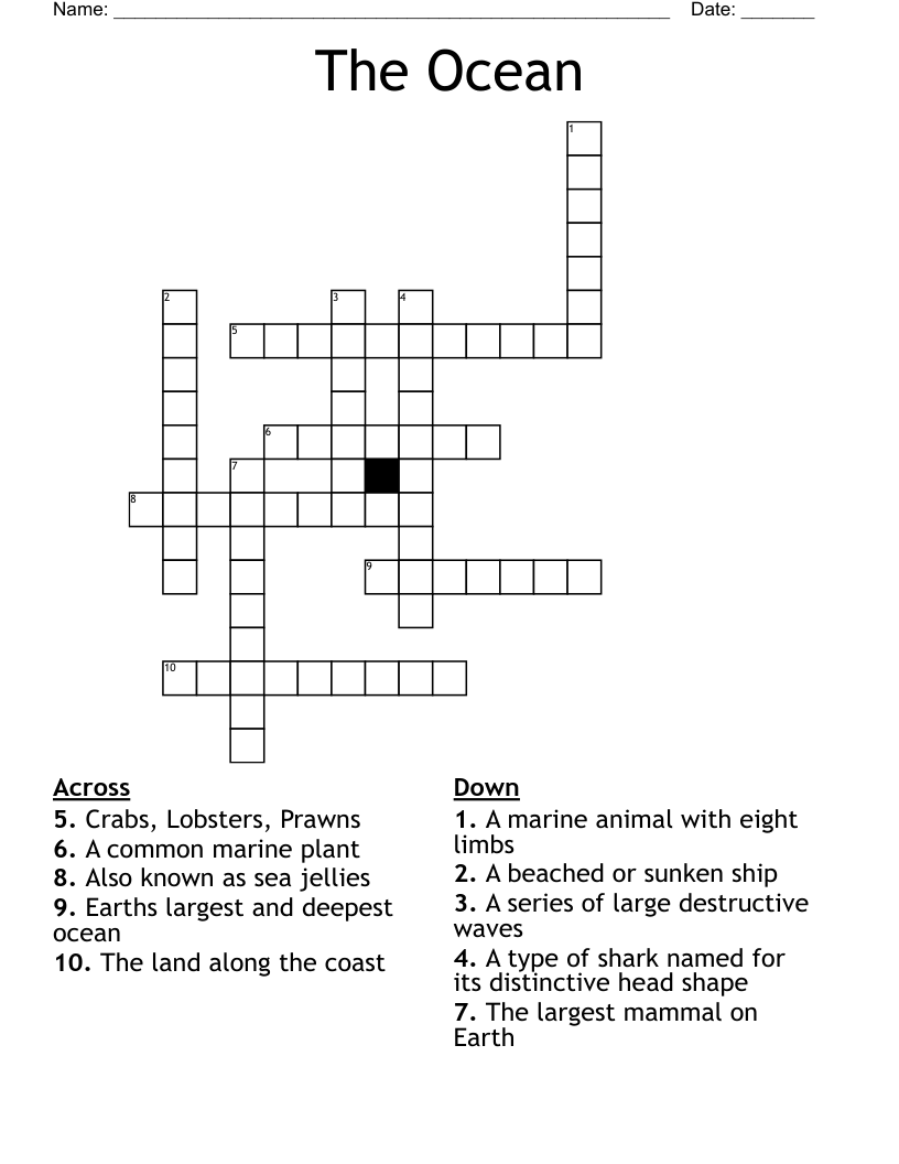 The Ocean Crossword