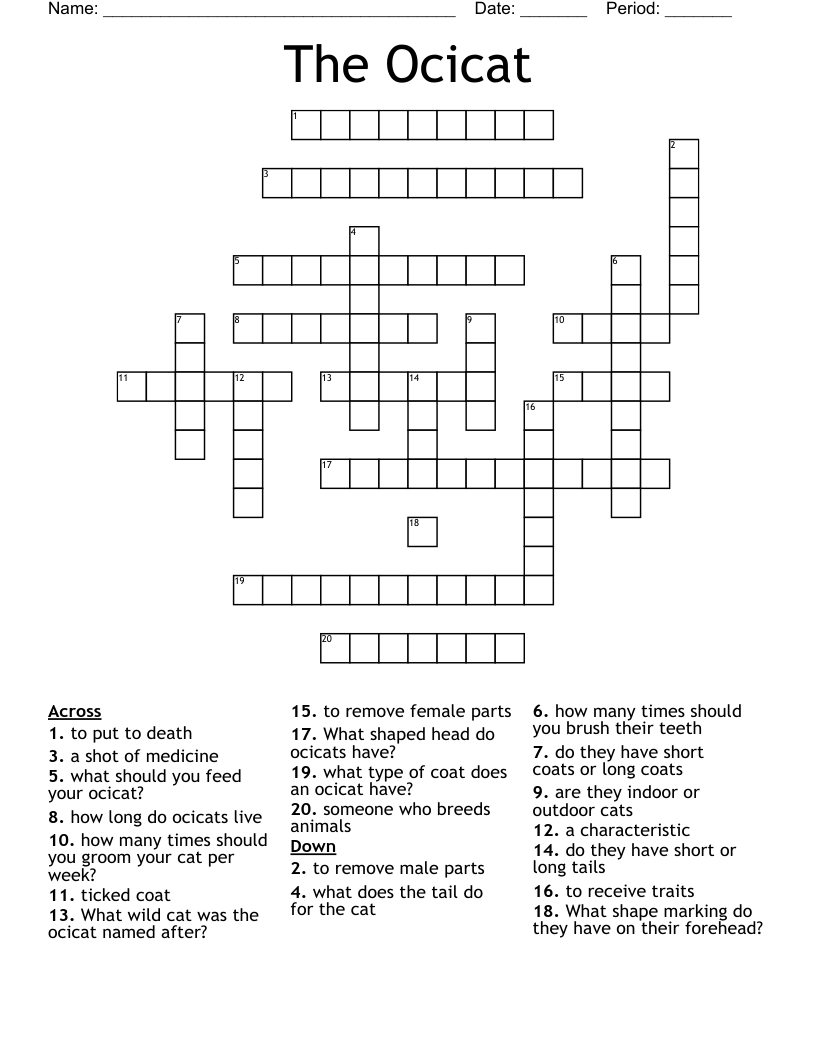 The Ocicat Crossword