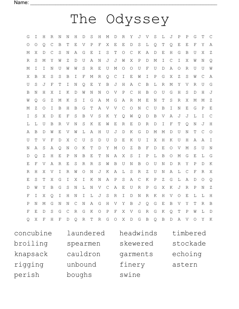 The Odyssey Word Search