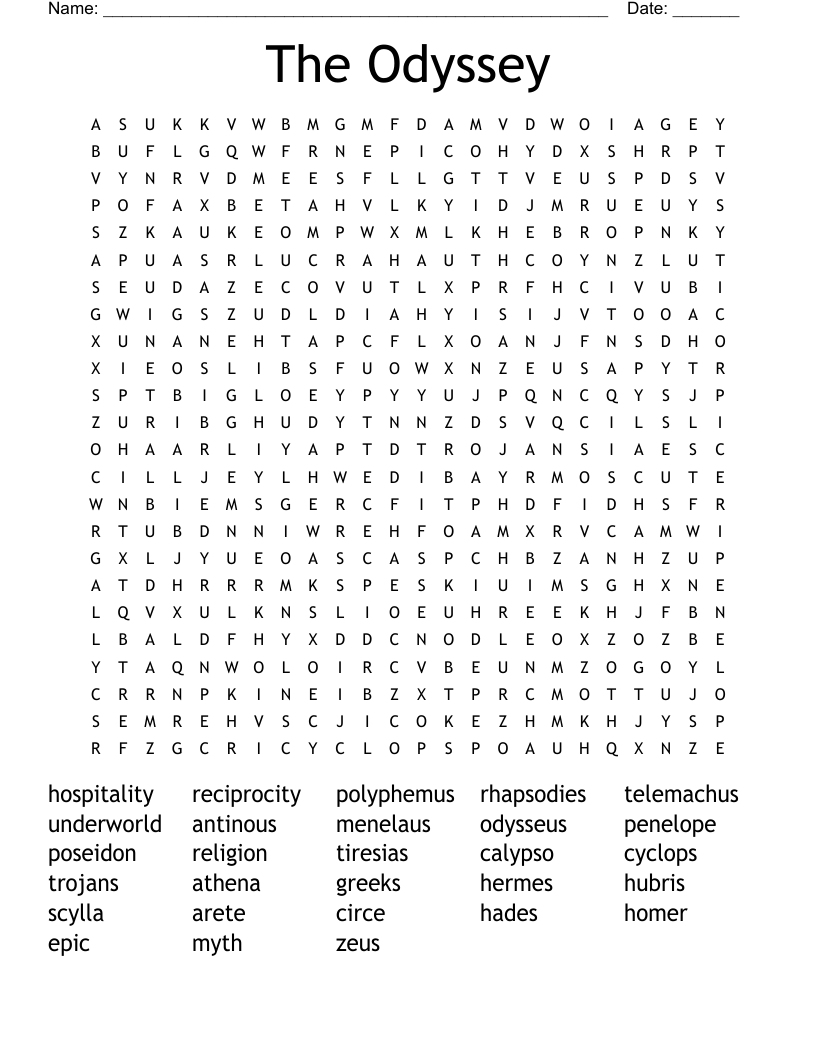 The Odyssey Word Search