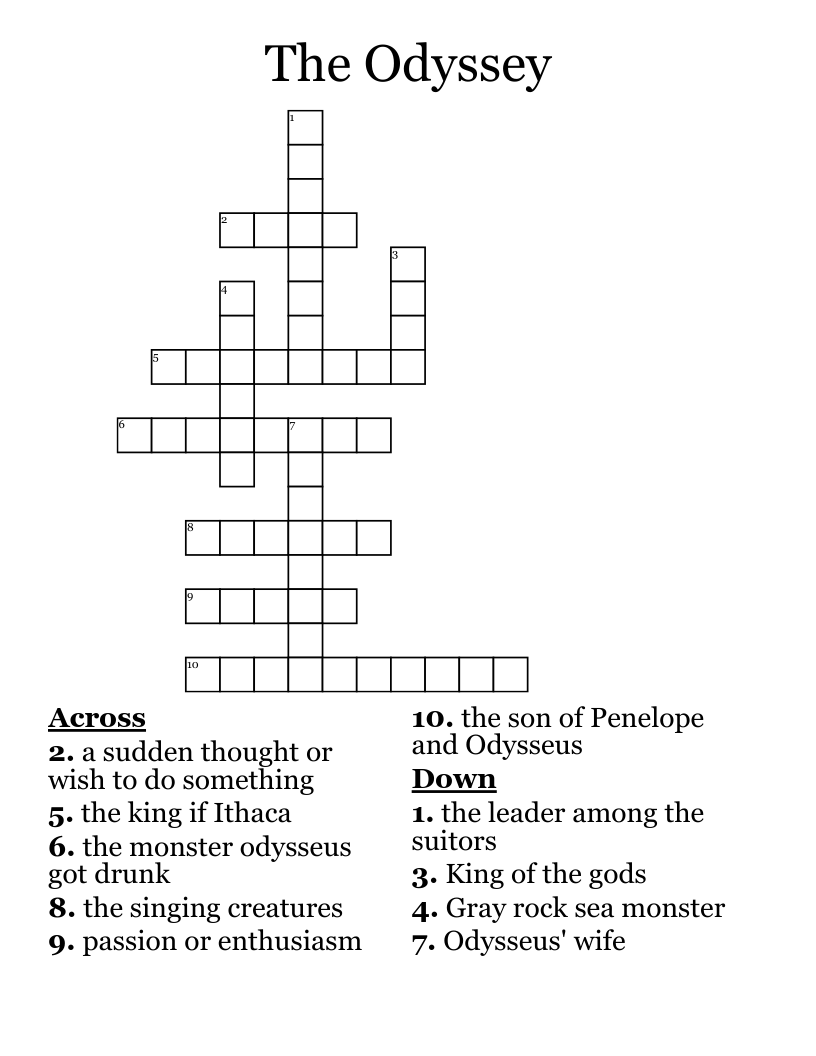 The Odyssey Crossword