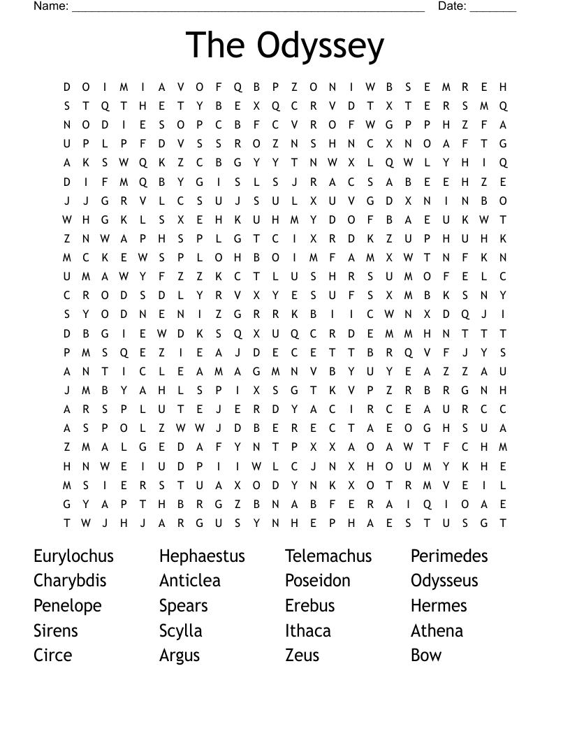 The Odyssey Word Search
