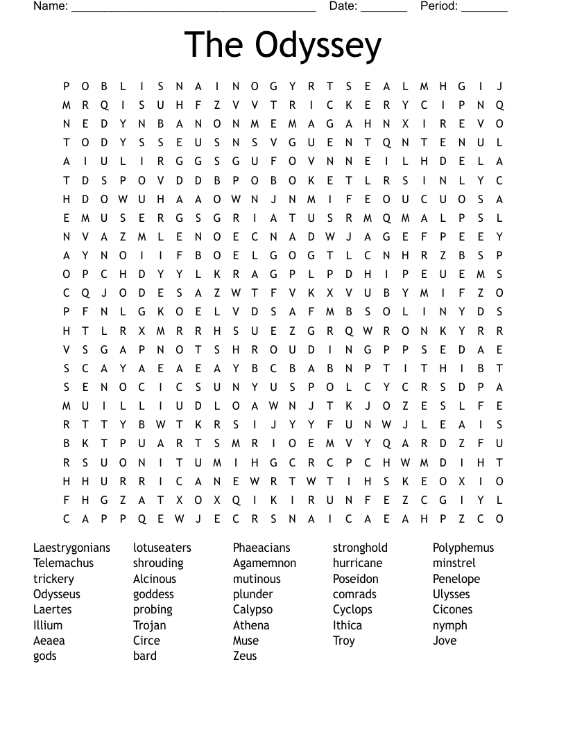 The Odyssey Word Search