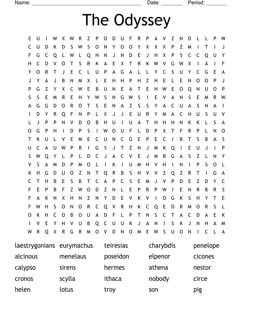 The Odyssey Word Search