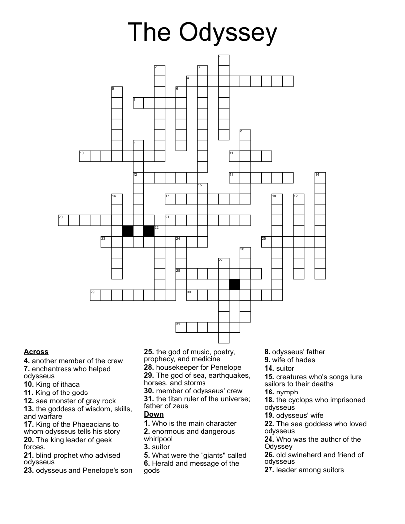 The Odyssey Crossword