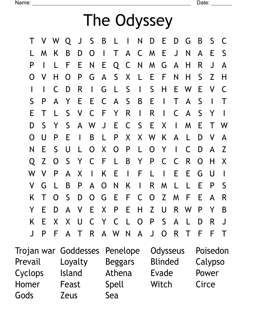The Odyssey Word Search