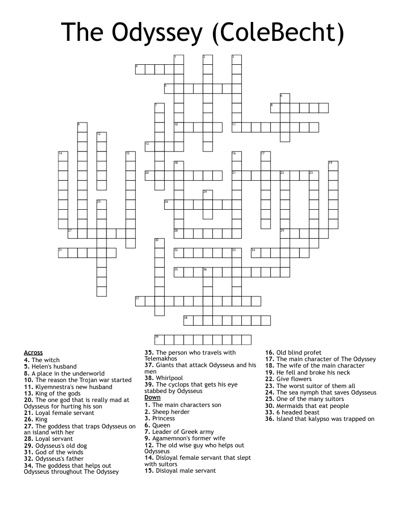 The Odyssey (ColeBecht) Crossword