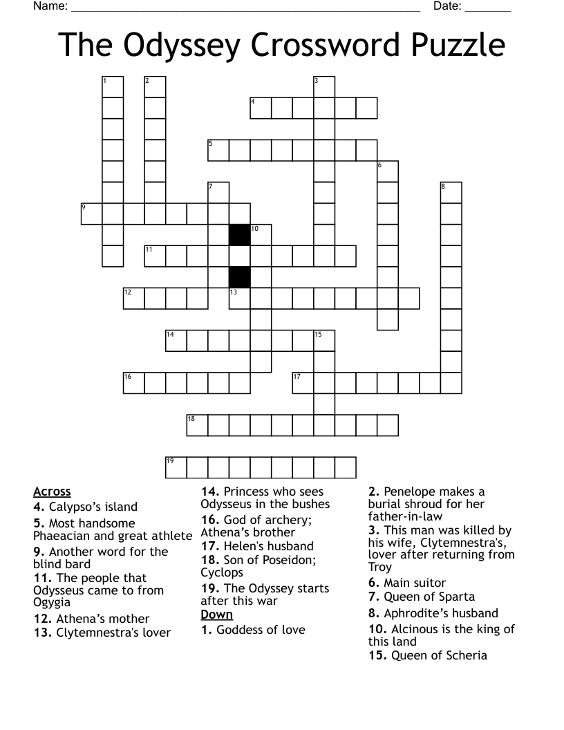 The Odyssey Crossword Puzzle