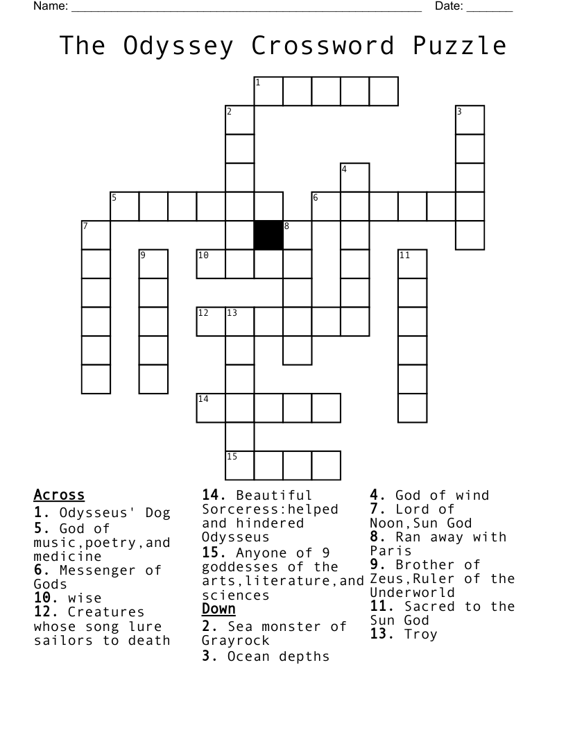 The Odyssey Crossword Puzzle