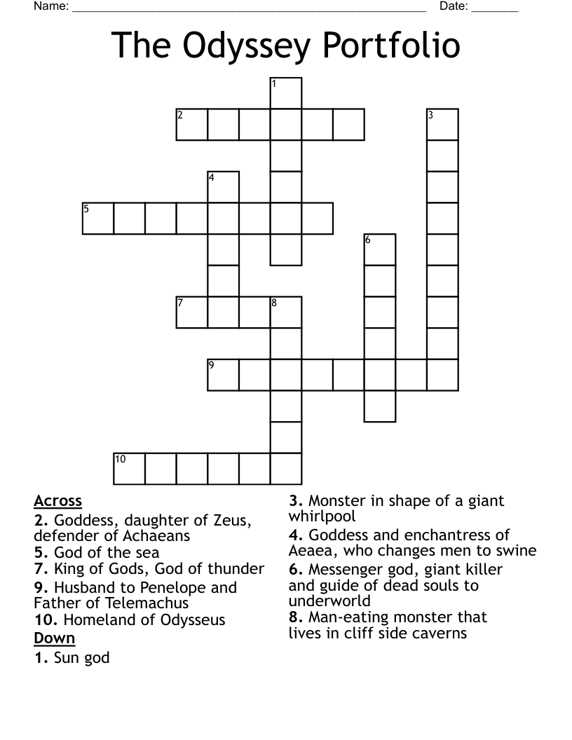 The Odyssey Portfolio Crossword