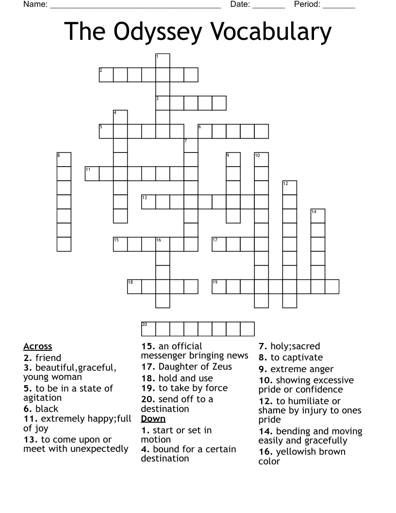 The Odyssey Vocabulary Crossword