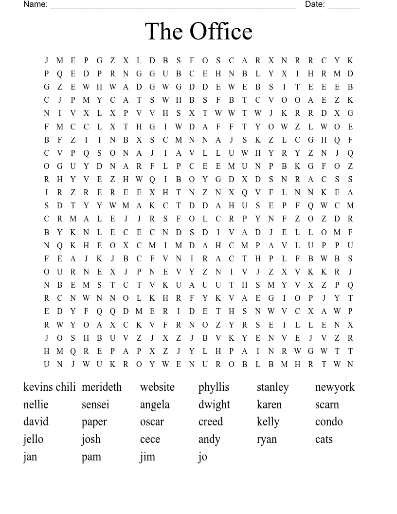 The Office Word Search