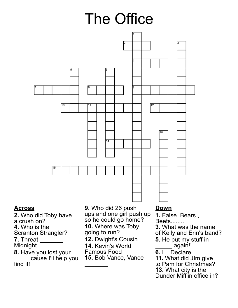 The Office  Crossword