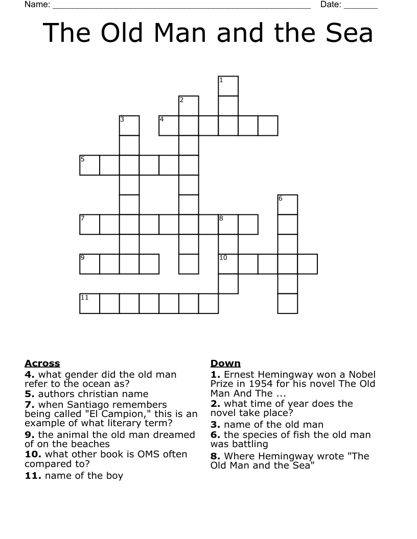 The Old Man and the Sea Crossword