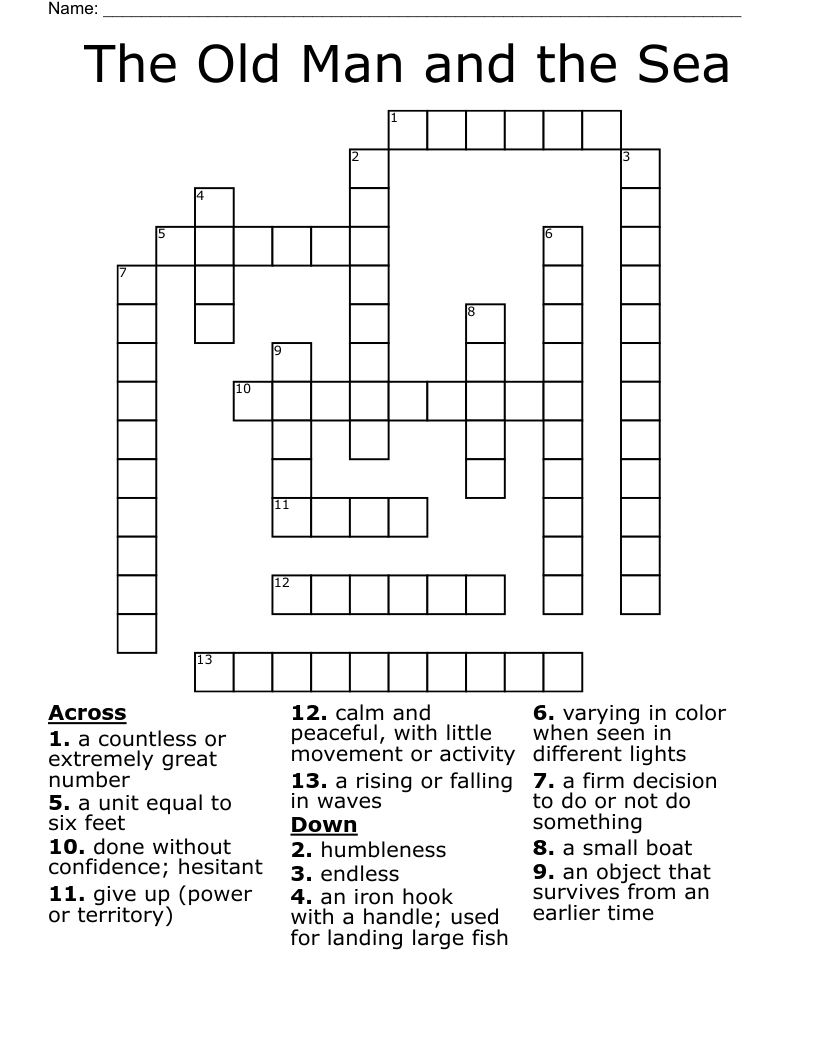 The Old Man and the Sea Crossword