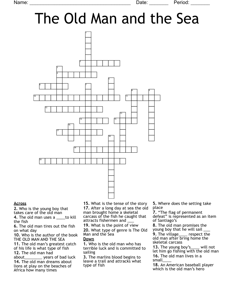 The Old Man and the Sea Crossword