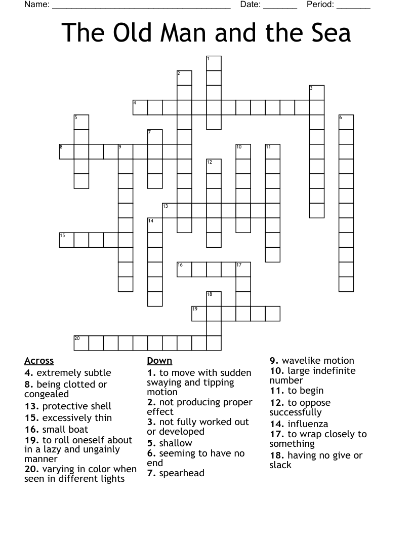 The Old Man and the Sea  Crossword