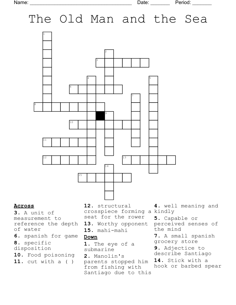 The Old Man and the Sea  Crossword