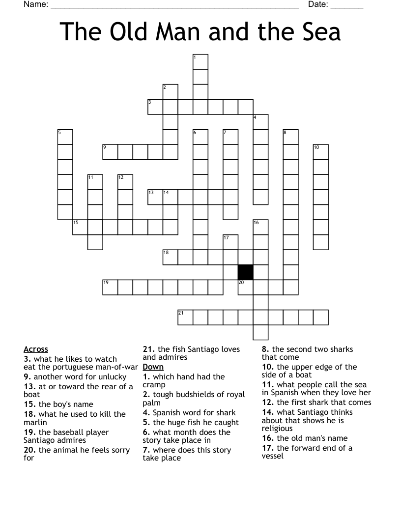 The Old Man and the Sea  Crossword