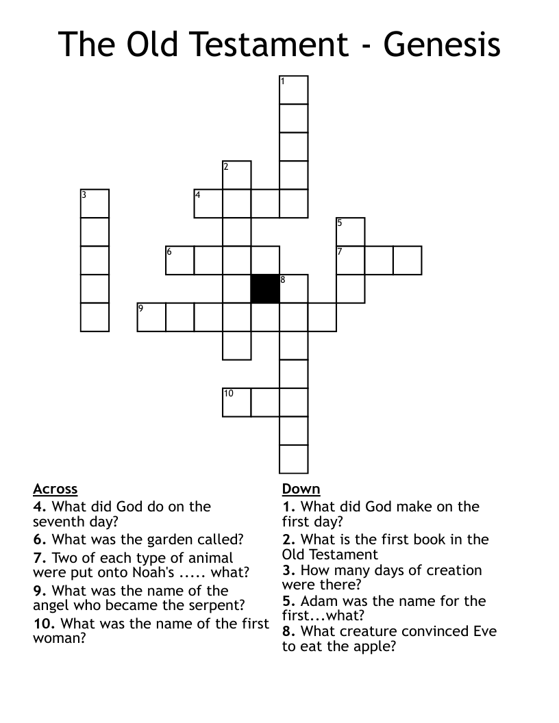 The Old Testament - Genesis Crossword