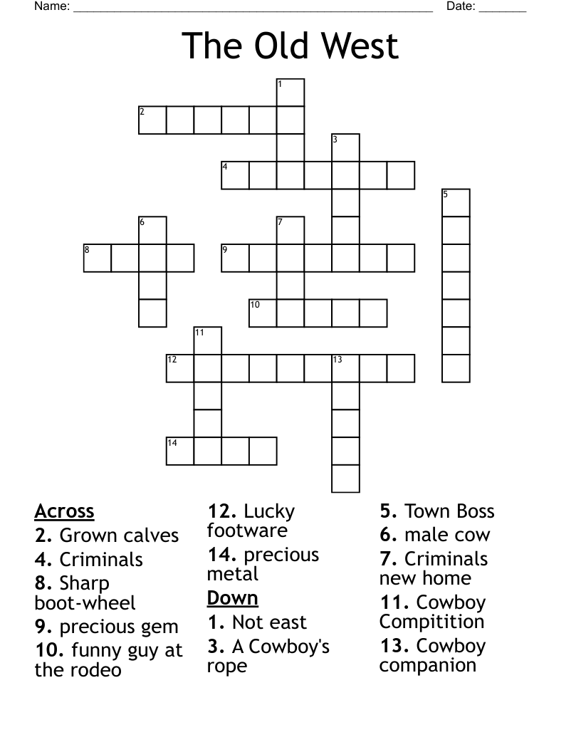 The Old West Crossword