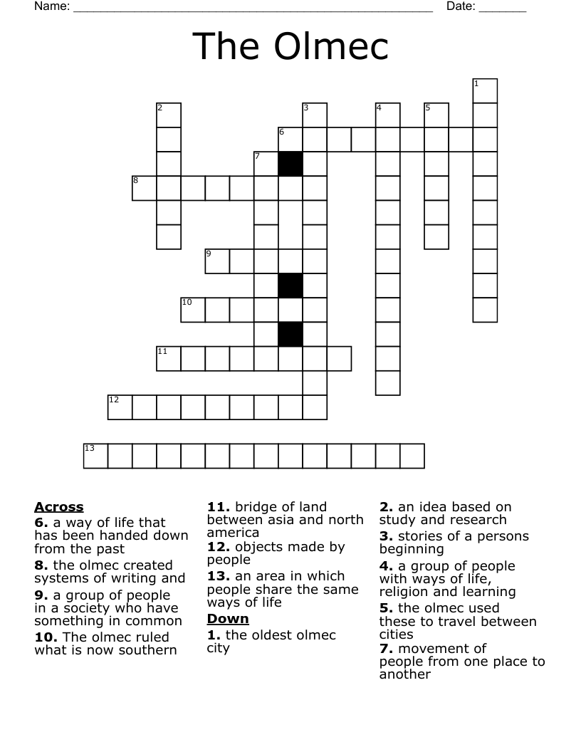 The Olmec Crossword