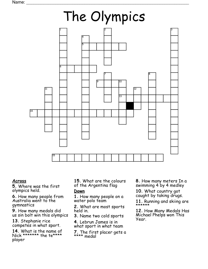 The Olympics Crossword