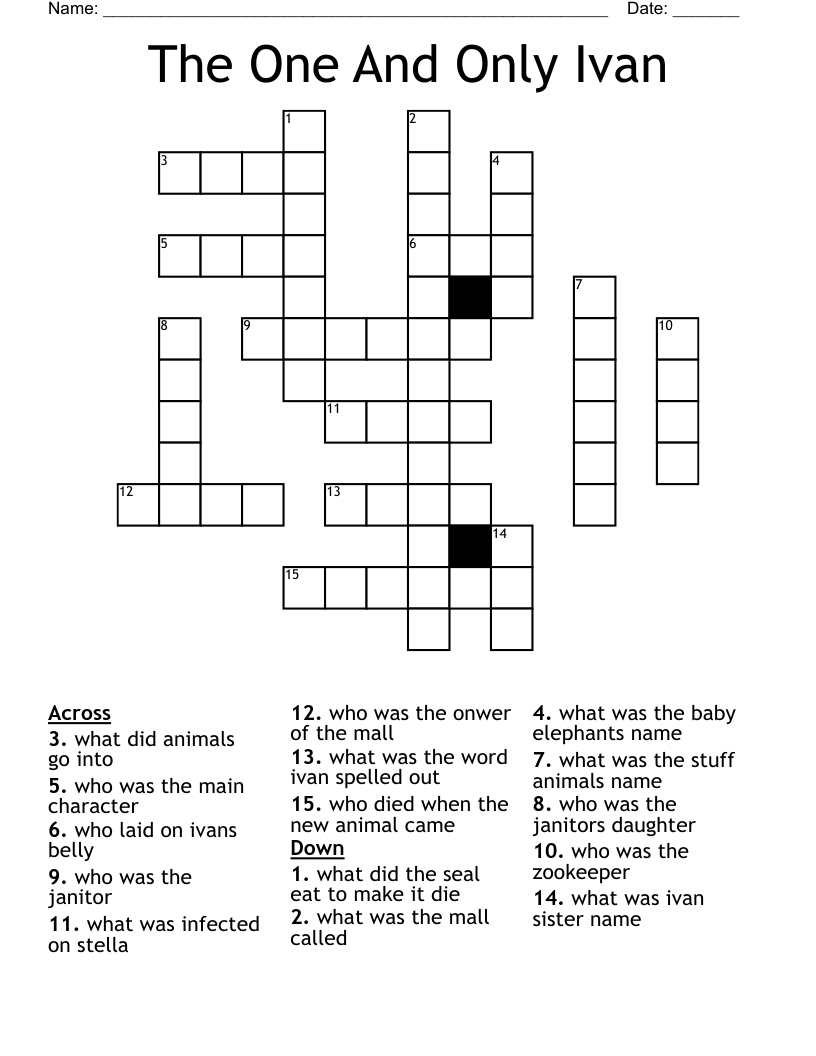 The One And Only Ivan  Crossword