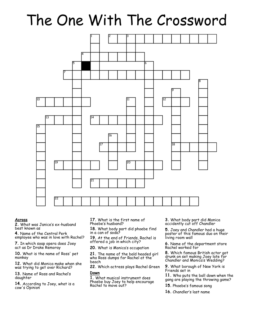 The One With The Crossword
