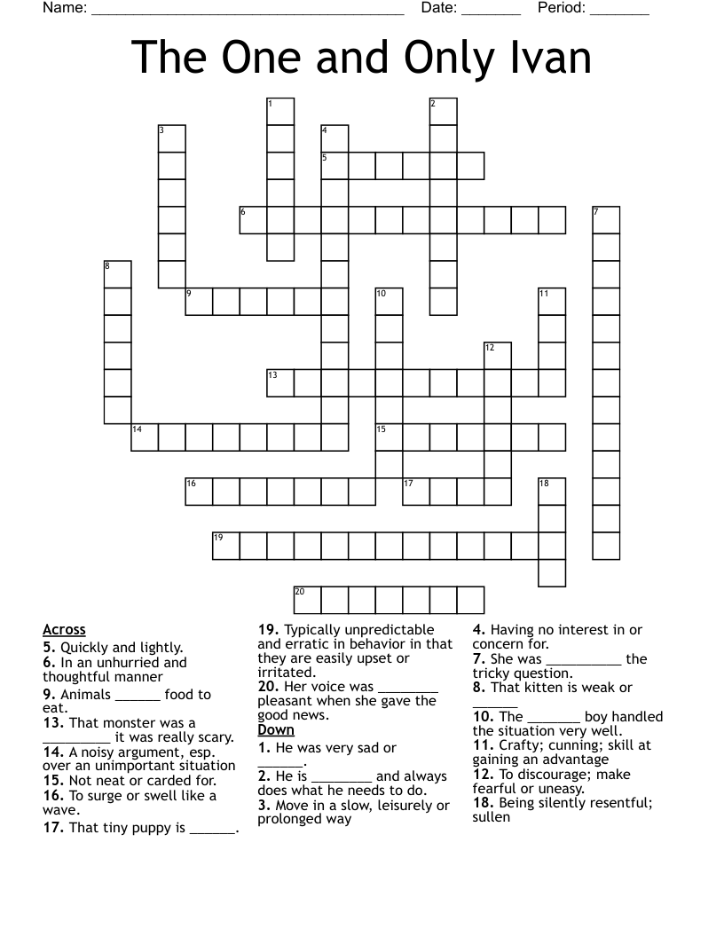 The One and Only Ivan Crossword