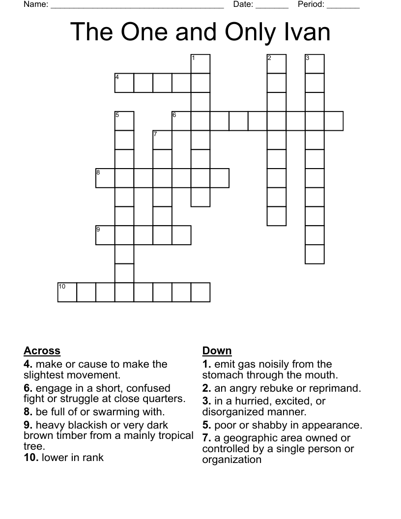 The One and Only Ivan Crossword
