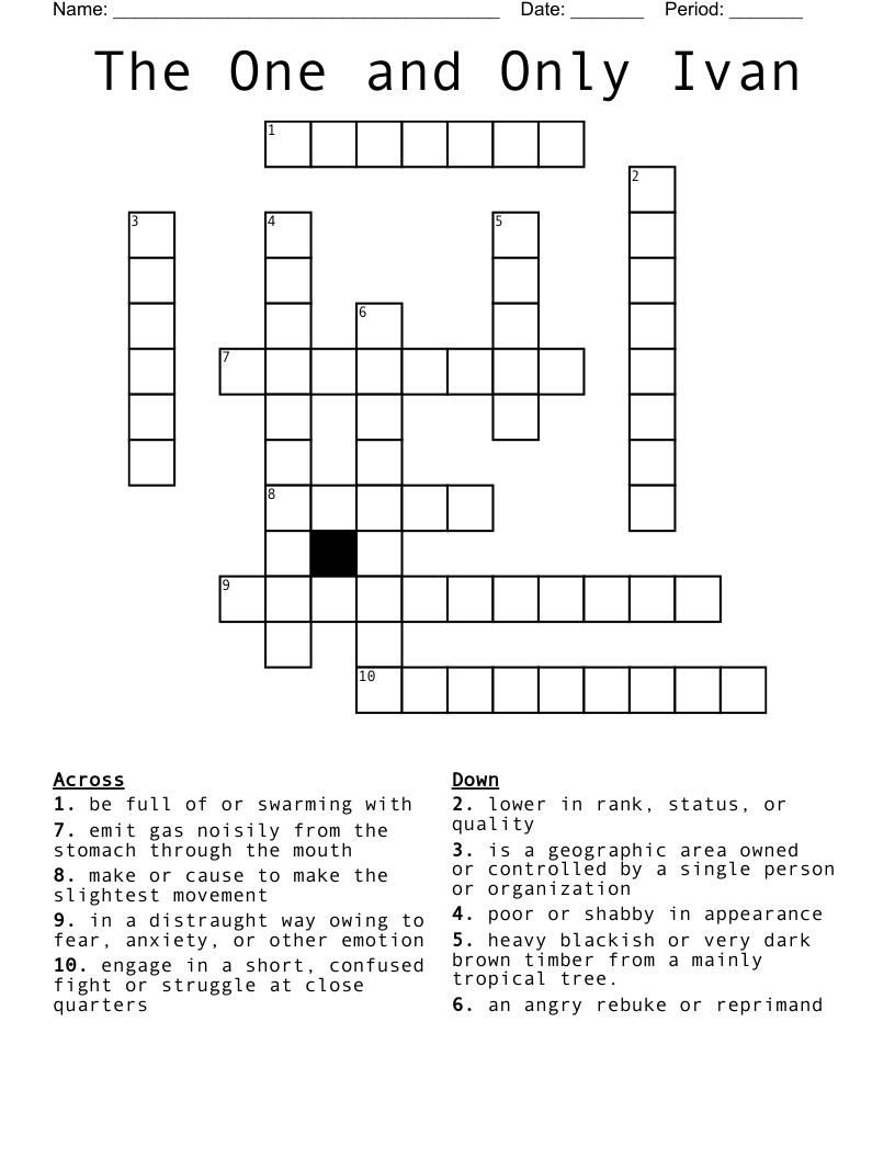 The One and Only Ivan Crossword