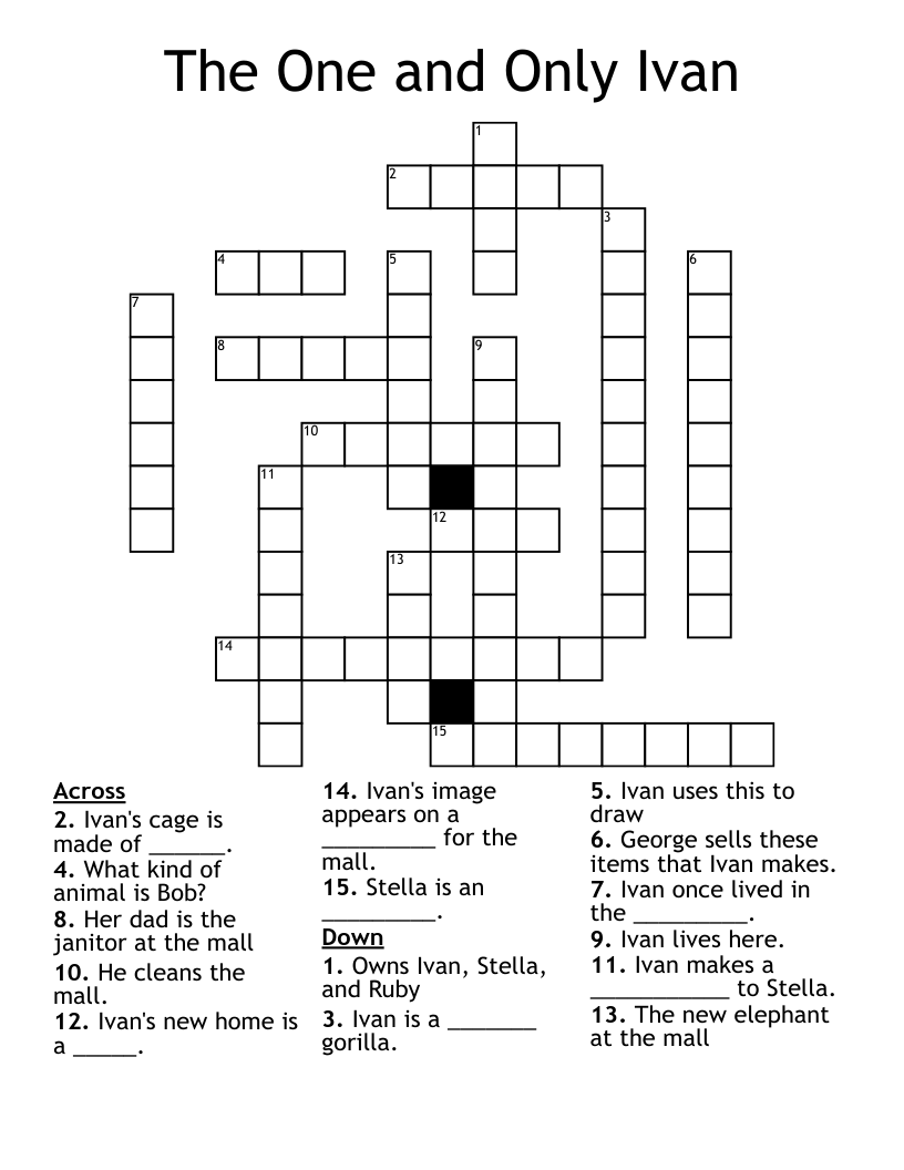 The One and Only Ivan Crossword