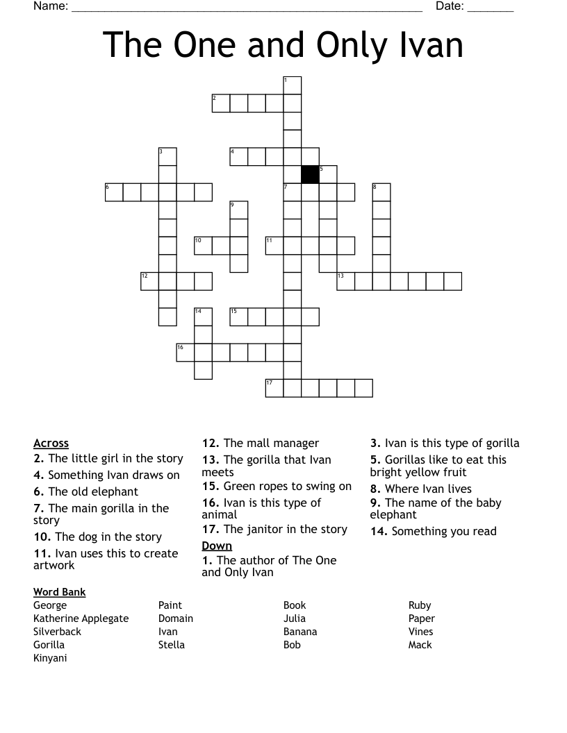 The One and Only Ivan  Crossword