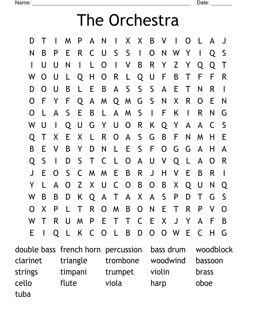 The Orchestra Word Search