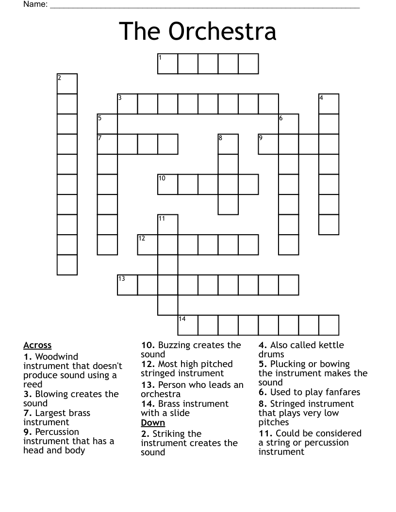 The Orchestra  Crossword