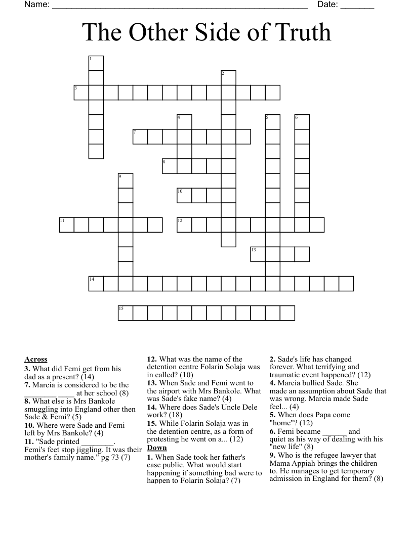 The Other Side of Truth Crossword