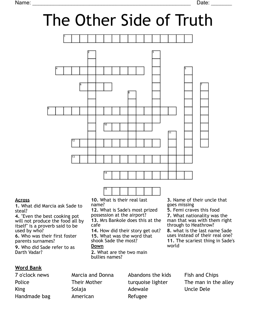 The Other Side of Truth Crossword