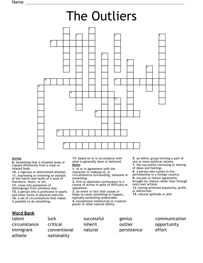 The Outliers Crossword