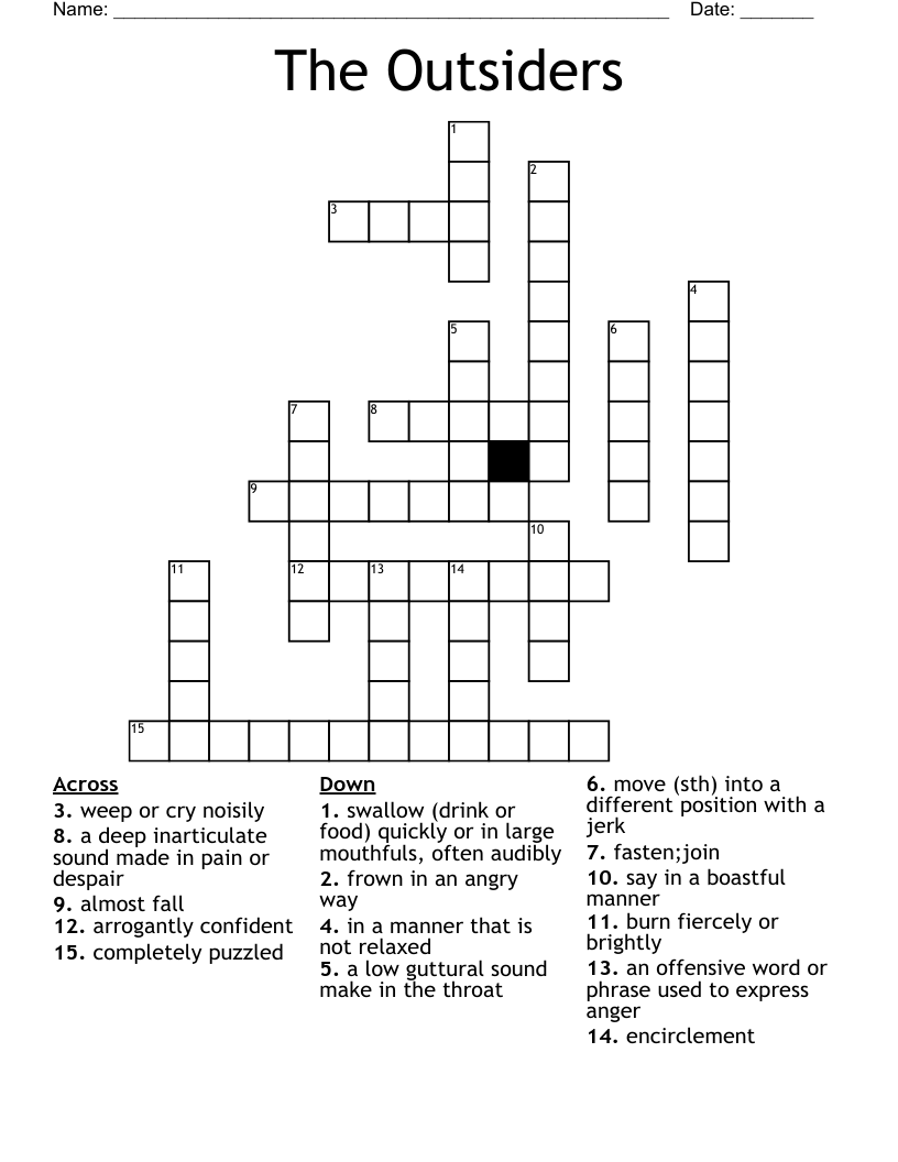 The Outsiders Crossword
