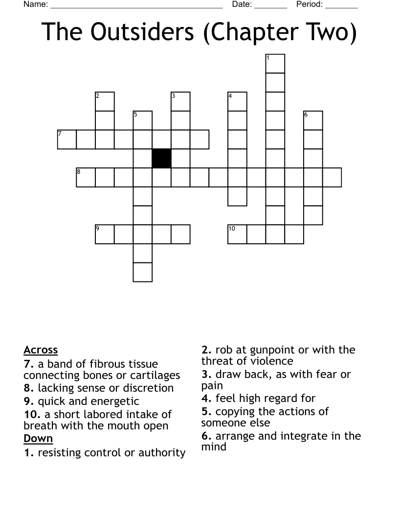The Outsiders (Chapter Two) Crossword