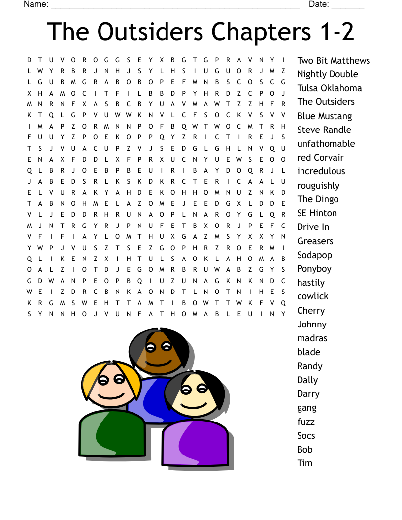 The Outsiders Chapters 1-2 Word Search