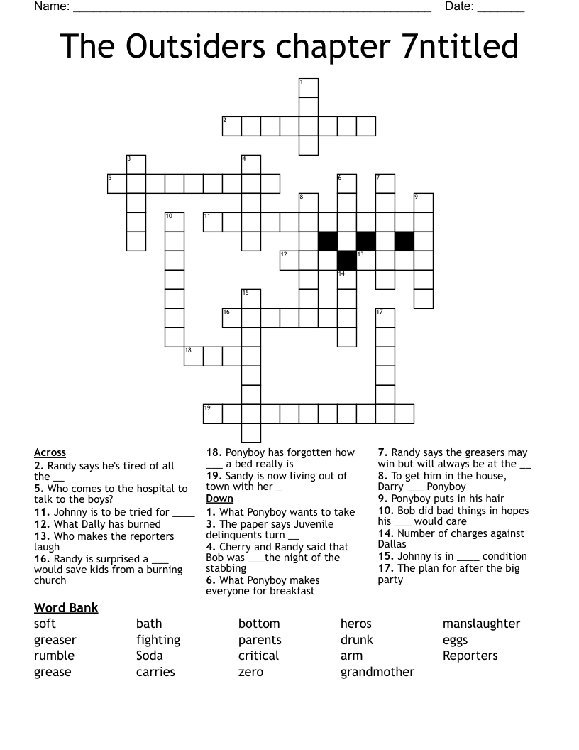 The Outsiders chapter 7ntitled Crossword