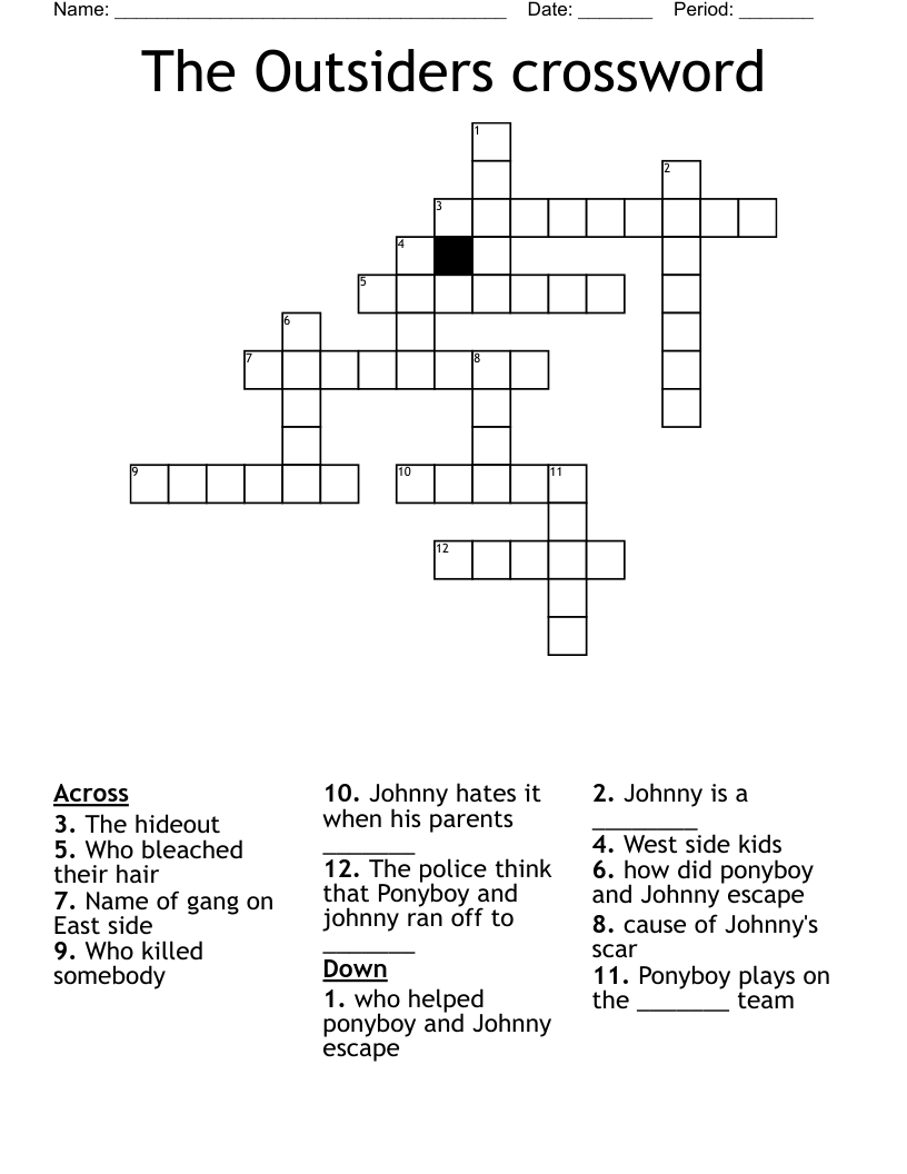 The Outsiders crossword