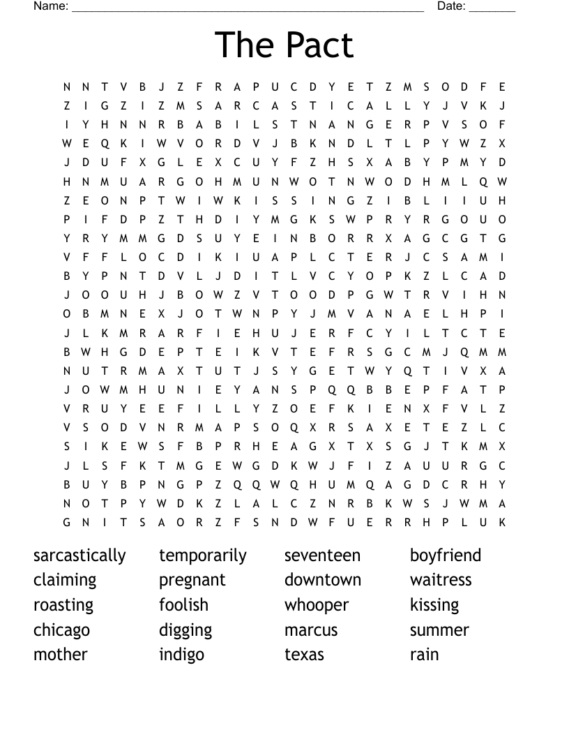The Pact  Word Search