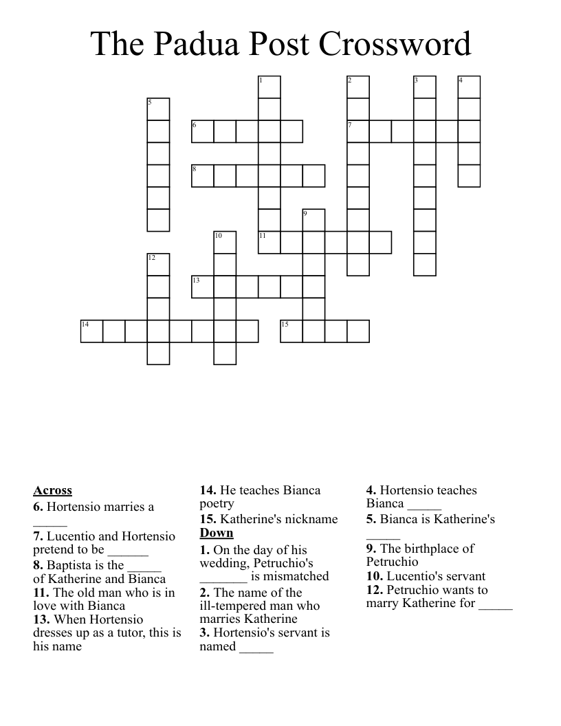 The Padua Post Crossword